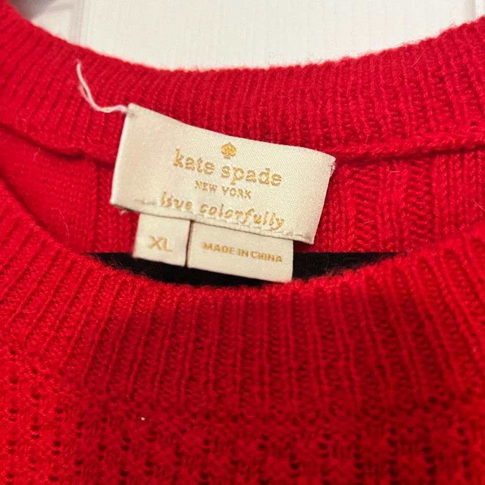 kate spade Red Ruffle Sweater - Picture 2 of 4